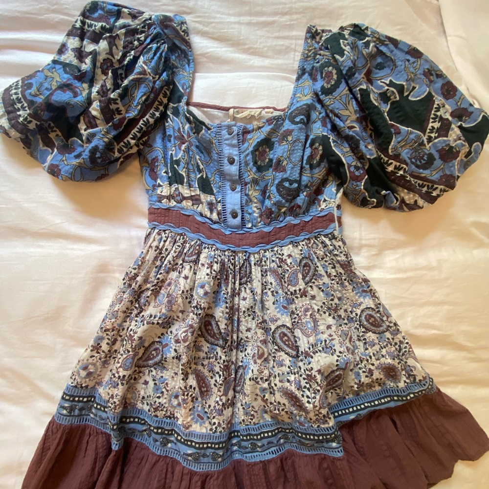 Puffy Sleeve Peasant Dress